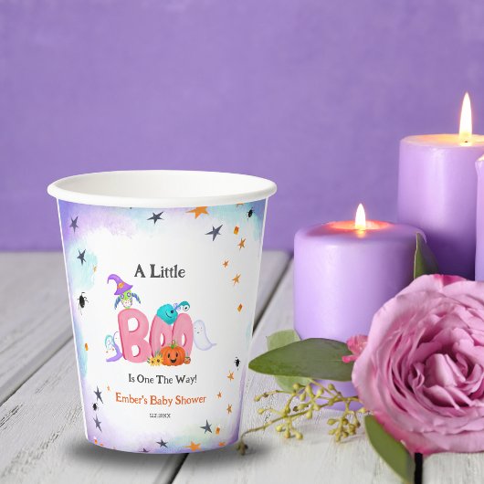 小さなブー幽霊、フクロウのハロウィーンの赤ちゃんシャワー 紙コップ