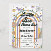 小さなブー溝の多いレインボーハロウィーンの赤ちゃんシャワー 招待状 (正面)