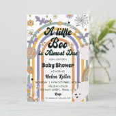 小さなブー溝の多いレインボーハロウィーンの赤ちゃんシャワー 招待状 (スタンド正面)