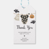 小さなブー物干しライン赤ちゃんシャワーメッセージカード ギフトタグ (正面)