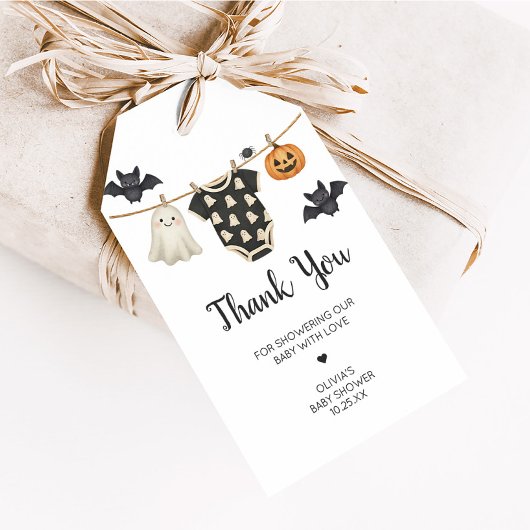 小さなブー物干しライン赤ちゃんシャワーメッセージカード ギフトタグ