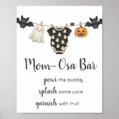 小さなブー物干しライン赤ちゃんシャワーMomOsaバーサイン ポスター (正面)