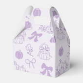 小さなブー物干し紫色の弓ベビーシャワー フェイバーボックス (裏面サイド)