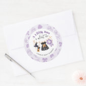 小さなブー物干し紫色の赤ちゃんシャワー ラウンドシール (封筒)