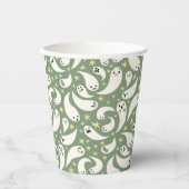 小さなブー緑のパターン赤ちゃんシャワー 紙コップ (正面)