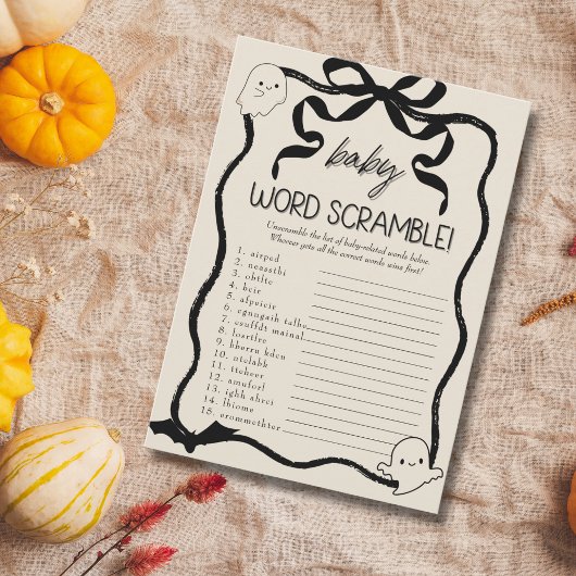 小さなブー語スクランブルベビーゲームカード 招待状