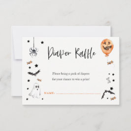 小さなブー赤ちゃんシャワーおむつラッフルカード 招待状