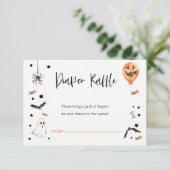 小さなブー赤ちゃんシャワーおむつラッフルカード 招待状 (スタンド正面)