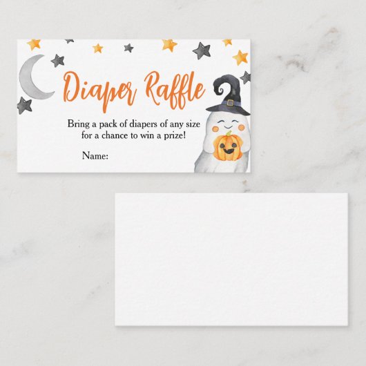 小さなブー赤ちゃんシャワーおむつラッフル 名刺 (正面/裏面)