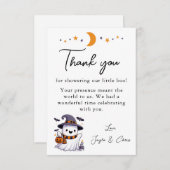 小さなブー赤ちゃんシャワーサンキューカード サンキューカード (正面/裏面)