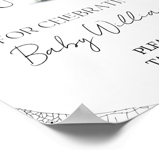 小さなブー赤ちゃんシャワーハロウィーンを引き立てる ポスター (角)