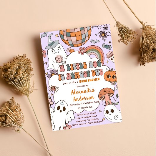 小さなブー赤ちゃんシャワーハローウィンパーティ 招待状