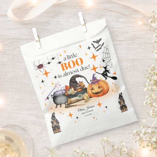 小さなブー赤ちゃんシャワーベビーシャワー招待状 フェイバーバッグ (クリップ留めされた状態)