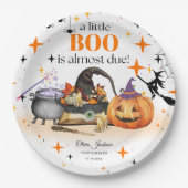 小さなブー赤ちゃんシャワーベビーシャワー招待状 ペーパープレート (正面)