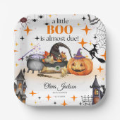 小さなブー赤ちゃんシャワーベビーシャワー招待状 ペーパープレート (正面)