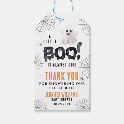 小さなブー赤ちゃんシャワー感謝していあなた ギフトタグ (正面)