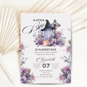 小さなブー赤ちゃんシャワー招待ハロウィンパープル 招待状