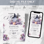 小さなブー赤ちゃんシャワー招待ハロウィンパープル 招待状