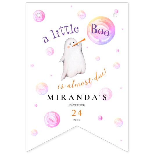 小さなブー赤ちゃんシャワー歓迎バンティングのバナー バンティングフラッグ (第3の旗)