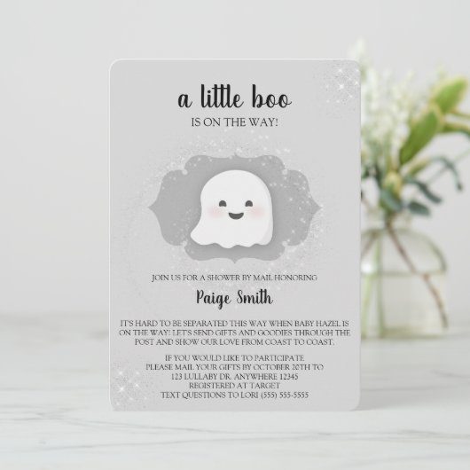 小さなブー赤ちゃんシャワーbyメール招待状 招待状 (スタンド正面)