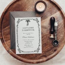 小さなブー黒い弓フレームハロウィーン赤ちゃんシャワー 招待状