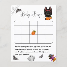 小さなブー黒猫の赤ちゃんシャワーゲーム紙