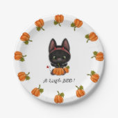 小さなブー黒猫の赤ちゃんシャワー ペーパープレート (正面)