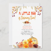 小さなブー2秋の花2歳の誕生日 招待状 (正面)