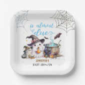 小さなブー!かわいいハロウィーンの赤ちゃんシャワー ペーパープレート (正面)