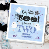 小さなブー!かわいい男不気味の子ハロウィーン2回目の誕生日 スタンダードカクテルナプキン