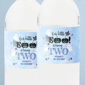 小さなブー！かわいい男不気味の子ハロウィーン2回目の誕生日 ペットボトルラベル