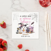 小さなブー！ガールピンクハロウィーンベビーシャワーピンク スタンダードカクテルナプキン (インサイチュ)