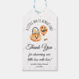 小さなブー、シックなハロウィーンの赤ちゃん感謝していシャワーあなた ギフトタグ