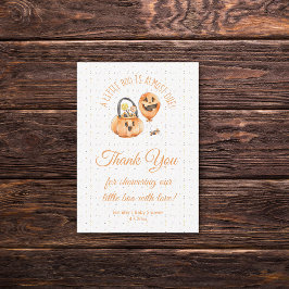 小さなブー、ハロウィーンの赤ちゃん感謝していシャワーあなたがオレンジ ノートカード