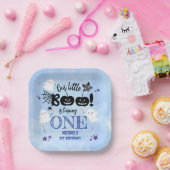 小さなブー！可愛いブルーボーイハロウィーン1回目の誕生日 ペーパープレート (パーティー)