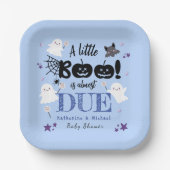 小さなブー！可愛い幽霊少年ハロウィーンベイビーシャワー ペーパープレート (正面)