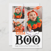 小さなブー！可愛不気味いハロウィンの家族の写真 シーズンカード (正面)