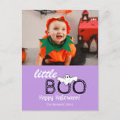 小さなブー!可愛不気味いハロウィンの家族の写真 シーズンポストカード (正面)