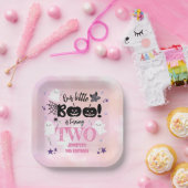 小さなブー！女の子ピンクかわいいハロウィーン2回目の誕生日 ペーパープレート (パーティー)