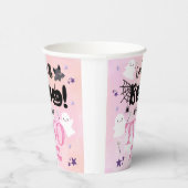 小さなブー!女の子ピンクかわいいハロウィーン2回目の誕生日 紙コップ (右)