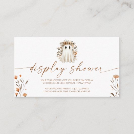 小さなブーBoho幽霊赤ちゃんシャワー表示シャワー エンクロージャーカード (正面)