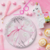 小さなブーPINK BOWベビーシャワー ペーパープレート (パーティー)