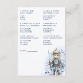 小さなプリンスブルー王室のシャワーベビートリビア エンクロージャーカード (裏面)