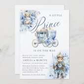 小さなプリンスブルー王室のシャワー招待状 招待状 (正面/裏面)