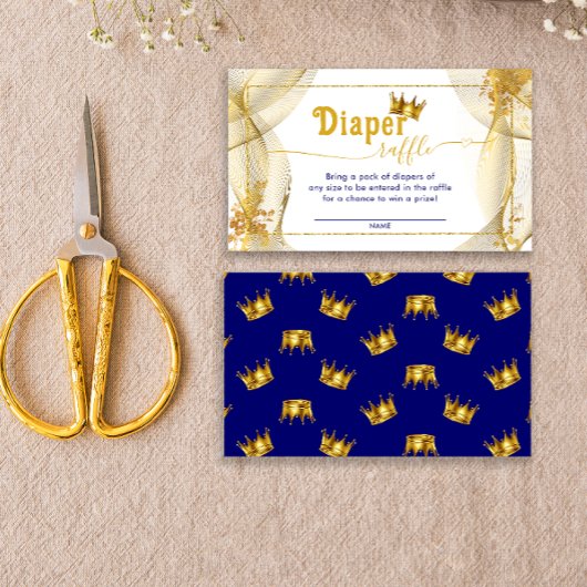 小さなプリンスベビーシャワーおむつラッフルチケット エンクロージャーカード