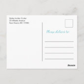 小さなプリンスベビーシャワーブルー金ゴールドグリッター ポストカード (裏面)