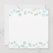 小さなプリンスベビーシャワーブルー金ゴールドグリッター 招待状 (裏面)