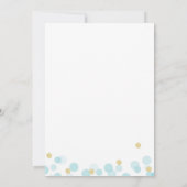 小さなプリンスベビーシャワーブルー金ゴールドグリッター 招待状 (裏面)