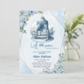 小さなプリンスベビーシャワー招待状王室の – 青 招待状 (スタンド正面)