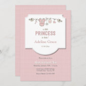 小さなプリンセスがここに 会って歓迎しよう 招待状 (正面/裏面)
